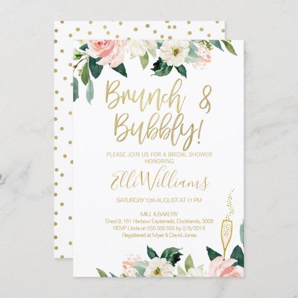 Floral Bridal & Bubbly Bridal Shower Invitations