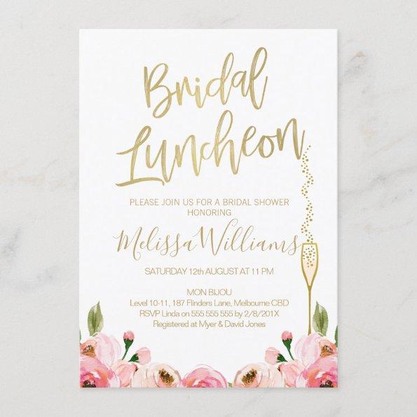 Floral Bridal Luncheon Invitations