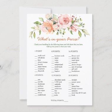 Floral Bridal Purse game/Wedding Scramble Invitations