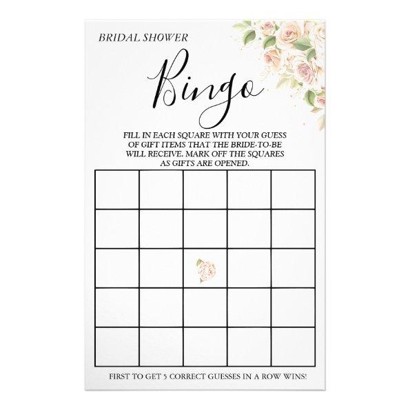 Floral Bridal Shower Bingo game Invitations Flyer