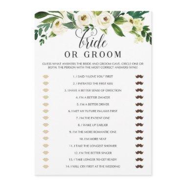 Floral Bridal Shower Bride or Groom Game Thank You Invitations