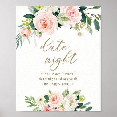 Floral Bridal Shower Date Night Ideas Sign