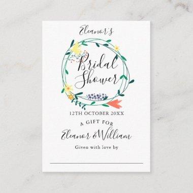Floral Bridal Shower Display Invitations and Tag
