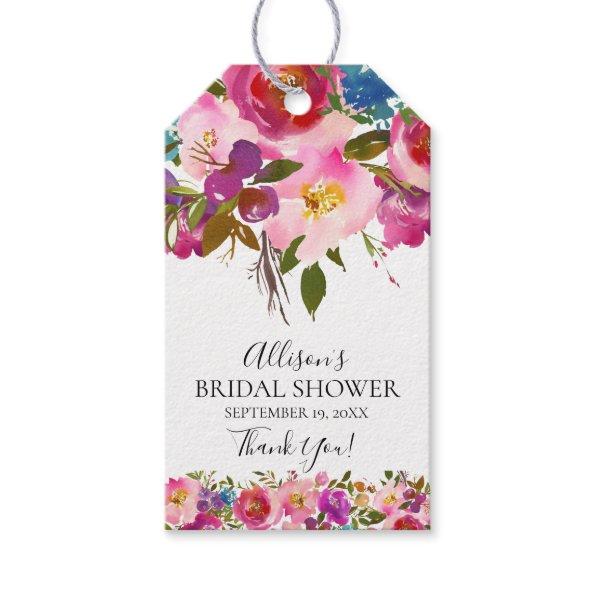 Floral Bridal Shower Favor Gift Tag