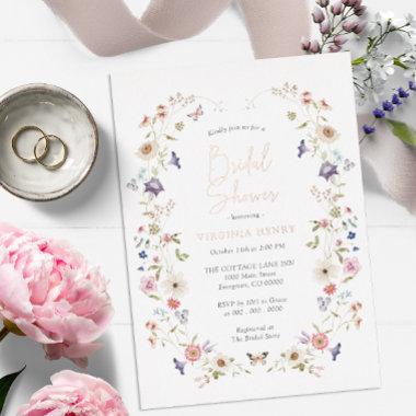 Floral Bridal Shower Foil Invitations