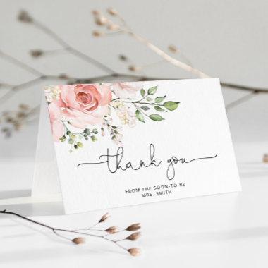 Floral bridal shower folded thank you Invitations