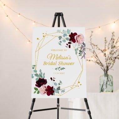 Floral  Gold Geometric Welcome Sign