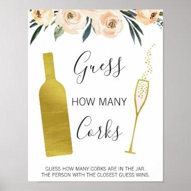 Floral Bridal Shower Guess How Many Corks Sign