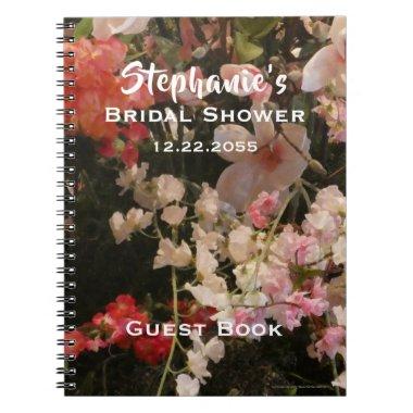Floral Bridal Shower Guest Book, Many Flowers Notebook