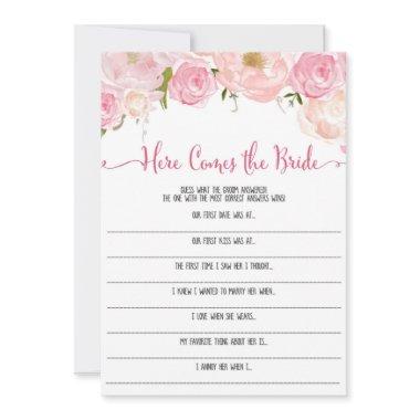 Floral  here Comes the bride Game
