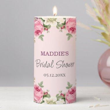 Floral | Bridal Shower Pillar Candle