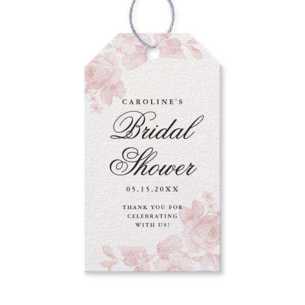Floral Bridal Shower Pink Thank You Gift Tags