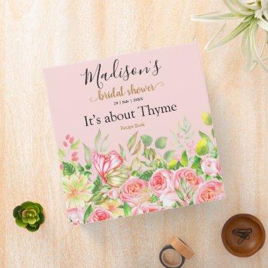 Floral Bridal Shower Quick Recipe Fun Fab 3 Ring Binder