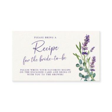 Floral Bridal Shower Recipe Request Enclosure Invitations