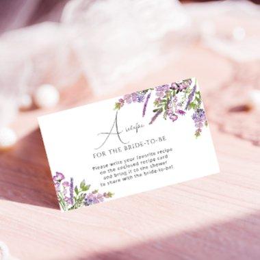 Floral Bridal Shower Recipe Request Enclosure Invitations