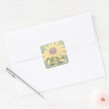 Floral Bridal Shower Single Rudbeckia Photograph Square Sticker