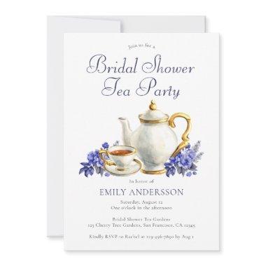 Floral Bridal Shower Tea Party Invitations