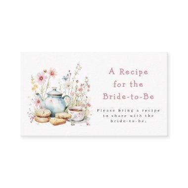 Floral  Tea Party Recipe Request Enclosure
