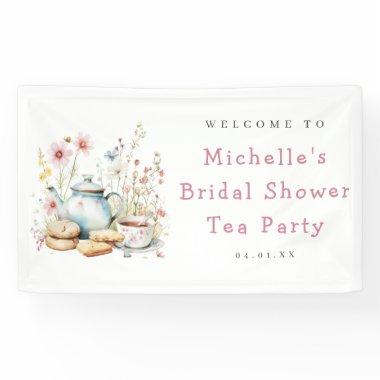 Floral  Tea Party Welcome Banner