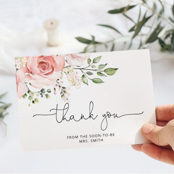 Floral bridal shower thank you Invitations