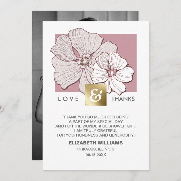 Floral Bridal Shower Thank You Photo Invitations