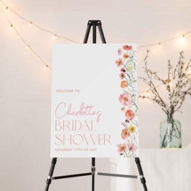 Floral Bridal Shower Welcome Sign Poppy Wildflower