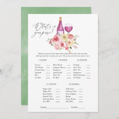 Floral Bridal Shower Wine Tasting Game Invitations