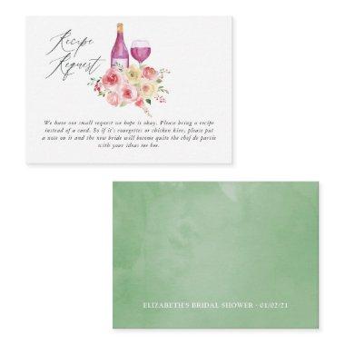 Floral  Wine Tasting Recipe Request Enclosure
