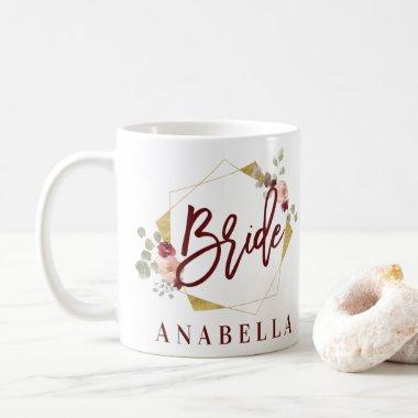 floral bride bachelorette bridal shower mug