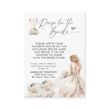 Floral Bride Utensils Bridal Shower Recipe Request Enclosure Invitations