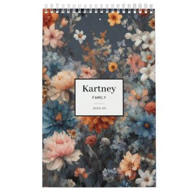 Floral bright Watercolor Calendar