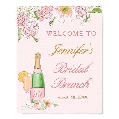 Floral Brunch and Bubbly Bridal Brunch Welcome Pos Poster