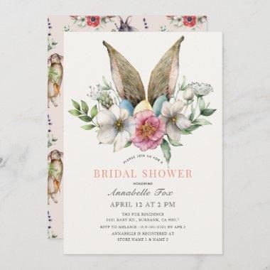 Floral Bunny Ear Bridal Shower Invitations