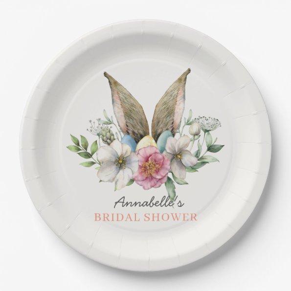 Floral Bunny Ear Bridal Shower Paper Plates