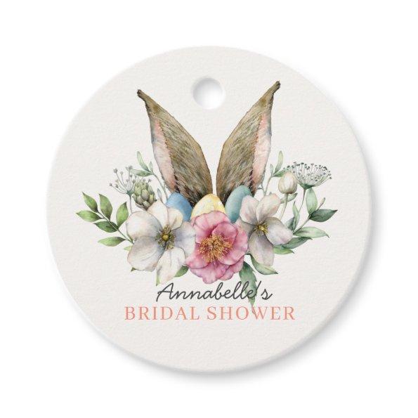 Floral Bunny Ear Bridal Shower Thank You Favor Tags