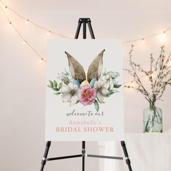 Floral Bunny Ear Bridal Shower Welcome Foam Board