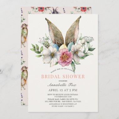 Floral Bunny Ear Virtual Bridal Shower Invitations