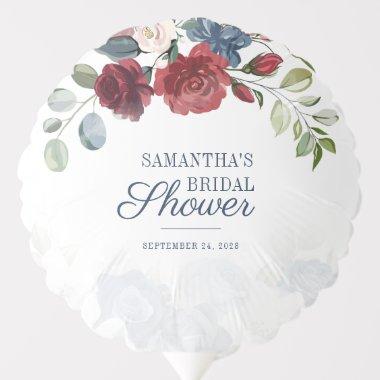 Floral Burgundy Watercolor Script  Balloon