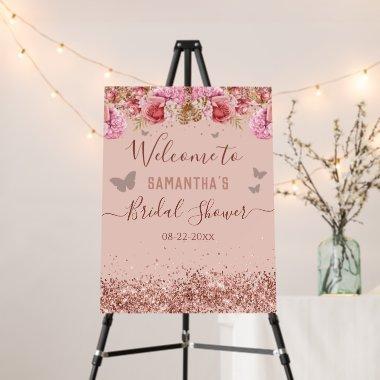 Floral Butterflies Pink Bridal Shower Foam Board