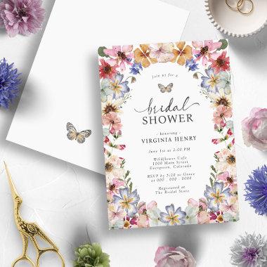 Floral Butterfly Bridal Shower Invitations