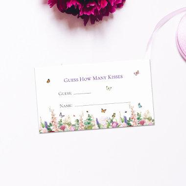 Floral Butterfly Guess How Many Kisses Enclosure Invitations