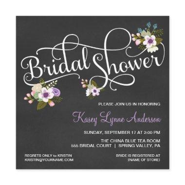 Floral Chalkboard Bridal Shower Invitations