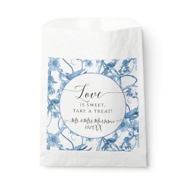 Floral Chinoiserie Blue and White Elegant Wedding Favor Bag