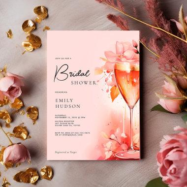 Floral & Cocktail Bridal Shower Invitations