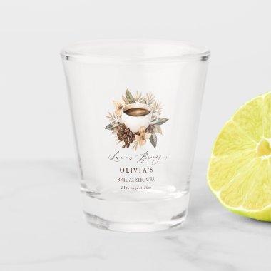 Floral Coffee Love is Brewing  Shot Glass