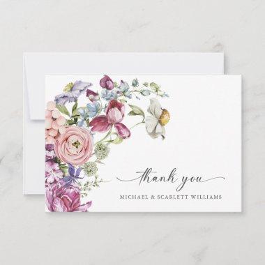 Floral Colorful Thank You Invitations
