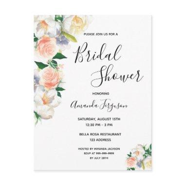 Floral coral rose gold  invitation Post