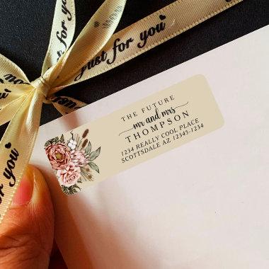 Floral Cottagecore Boho Wedding Return Address Label