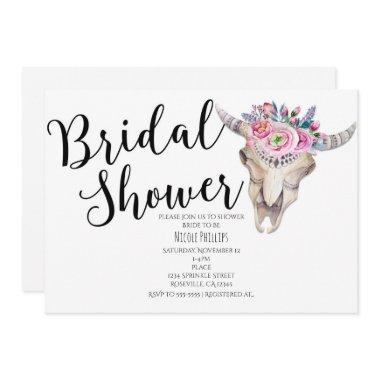 Floral Cow Skull Boho