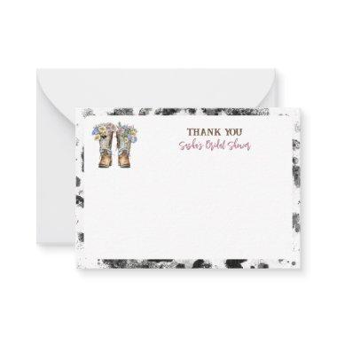 Floral Cowboy Boots  Thank You Note